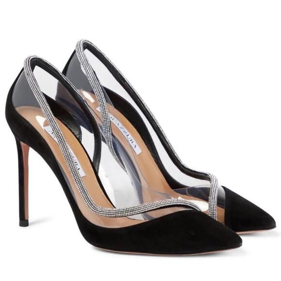 Aquazzura Tres Mondaine 105 suede pumps size 38EU‎